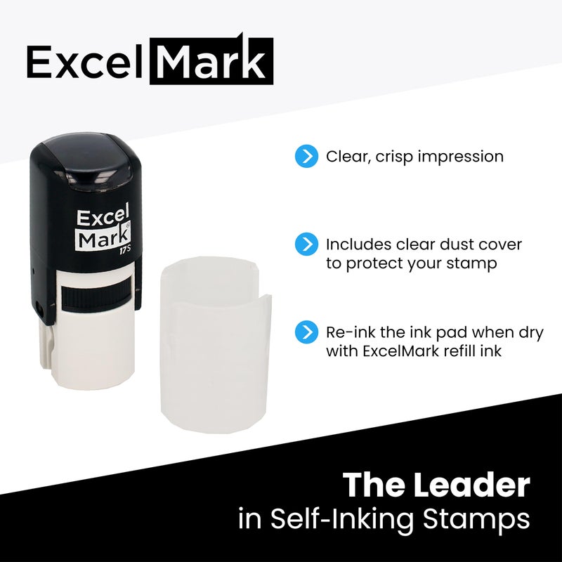 ExcelMark INCOMPLETE - ExcelMark Self-Inking Round Teacher Stamp - Red Ink - Image 2
